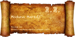 Moduna Markó névjegykártya